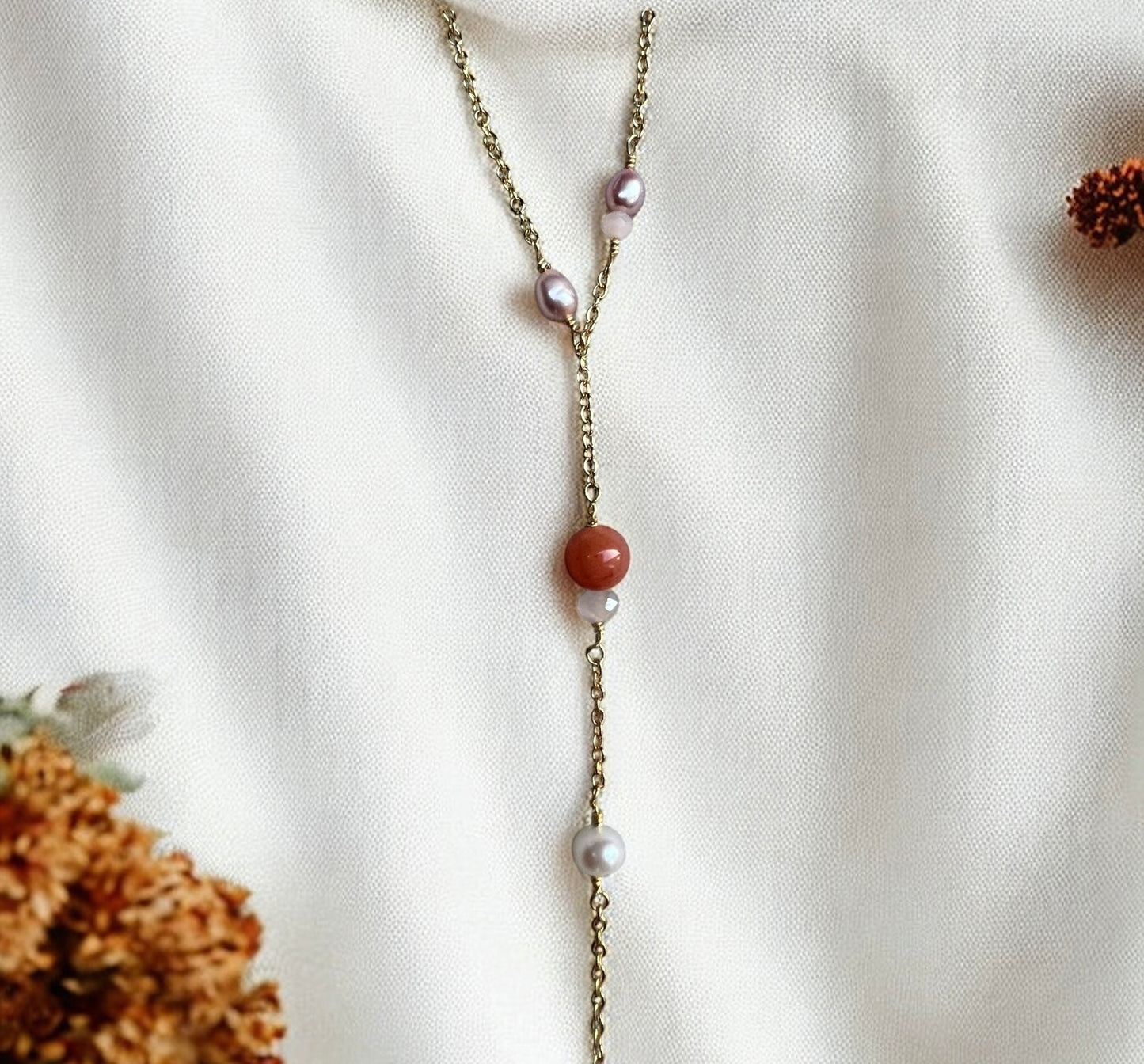 Ida y-halskæde, forgyldt