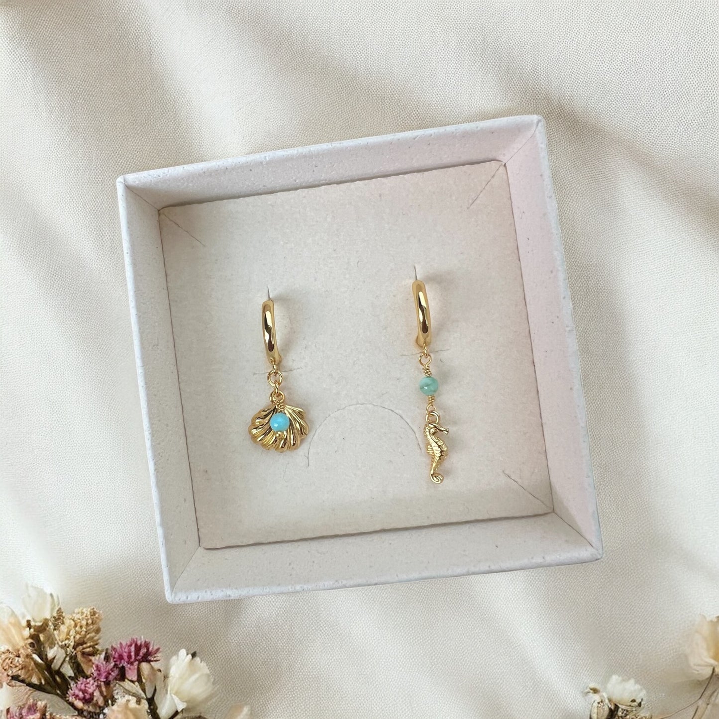 Marina øreringe, forgyldt