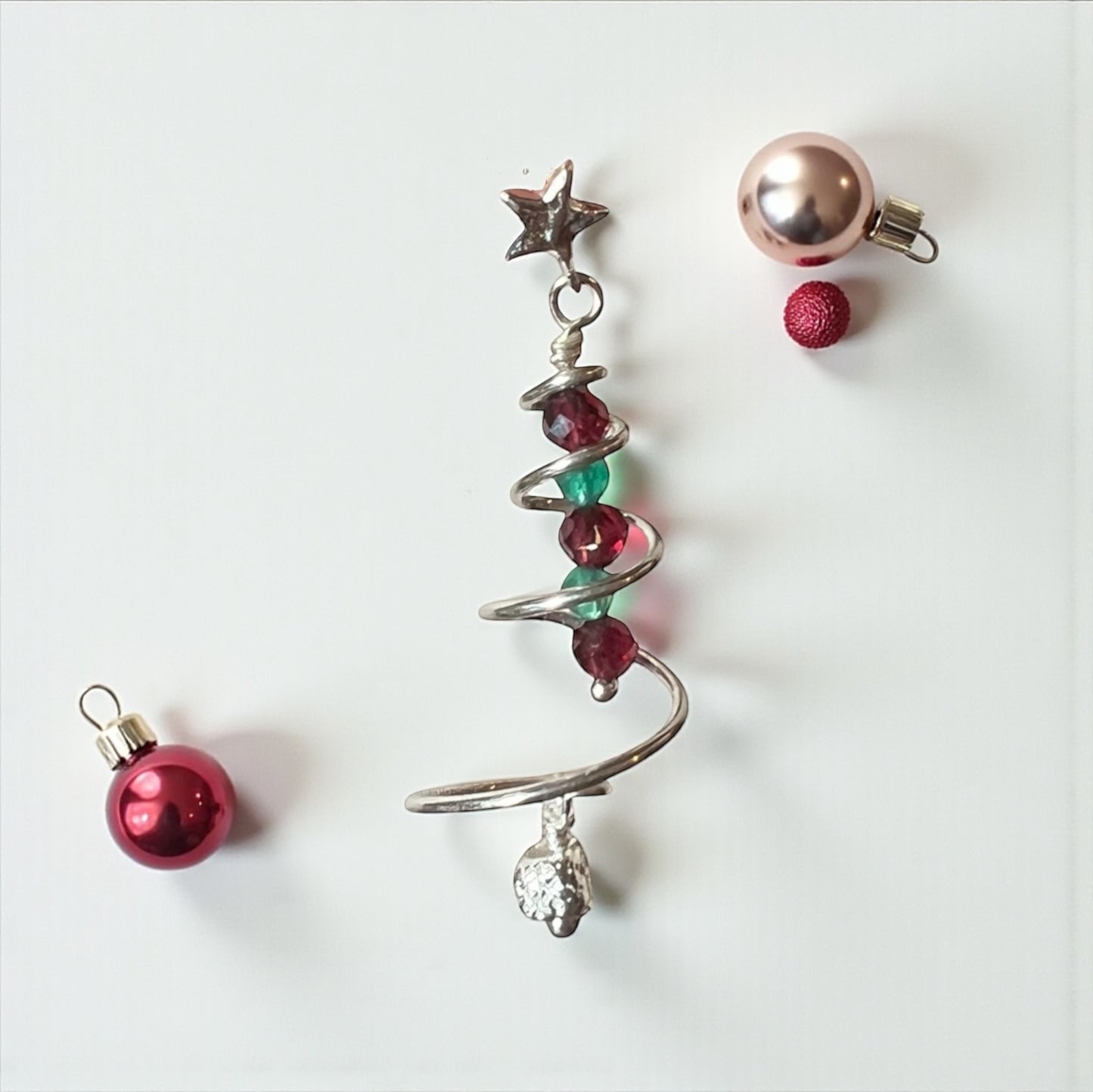 Juletræs-øreringe, sølv