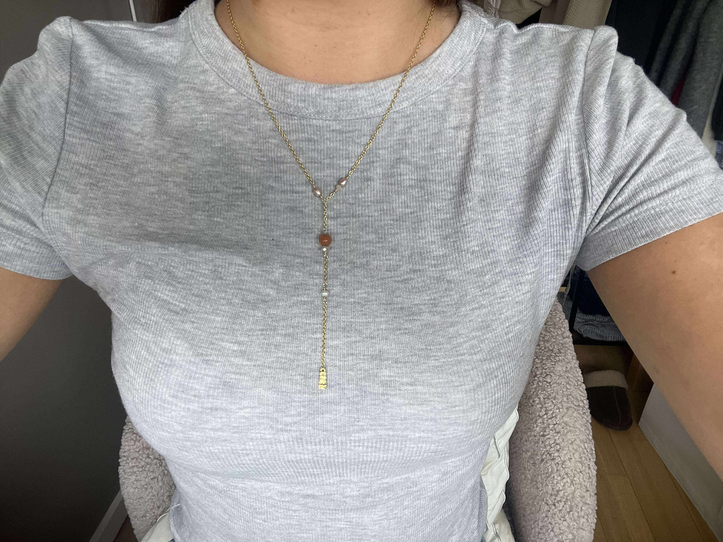 Ida y-halskæde, forgyldt