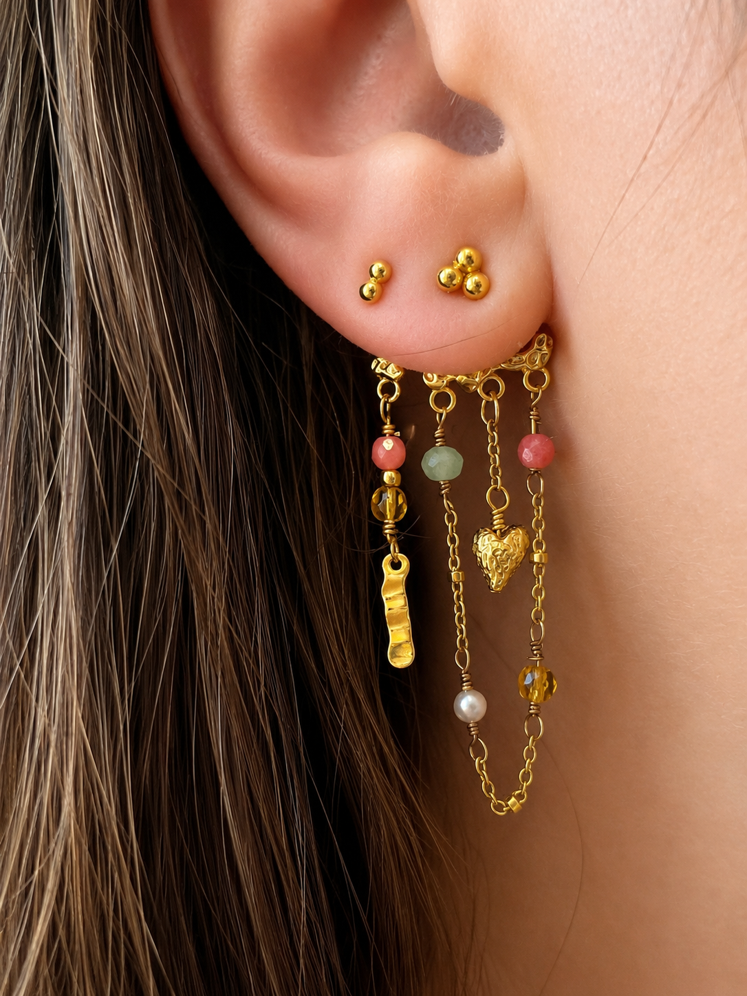 Malene una behind ear, forgyldt