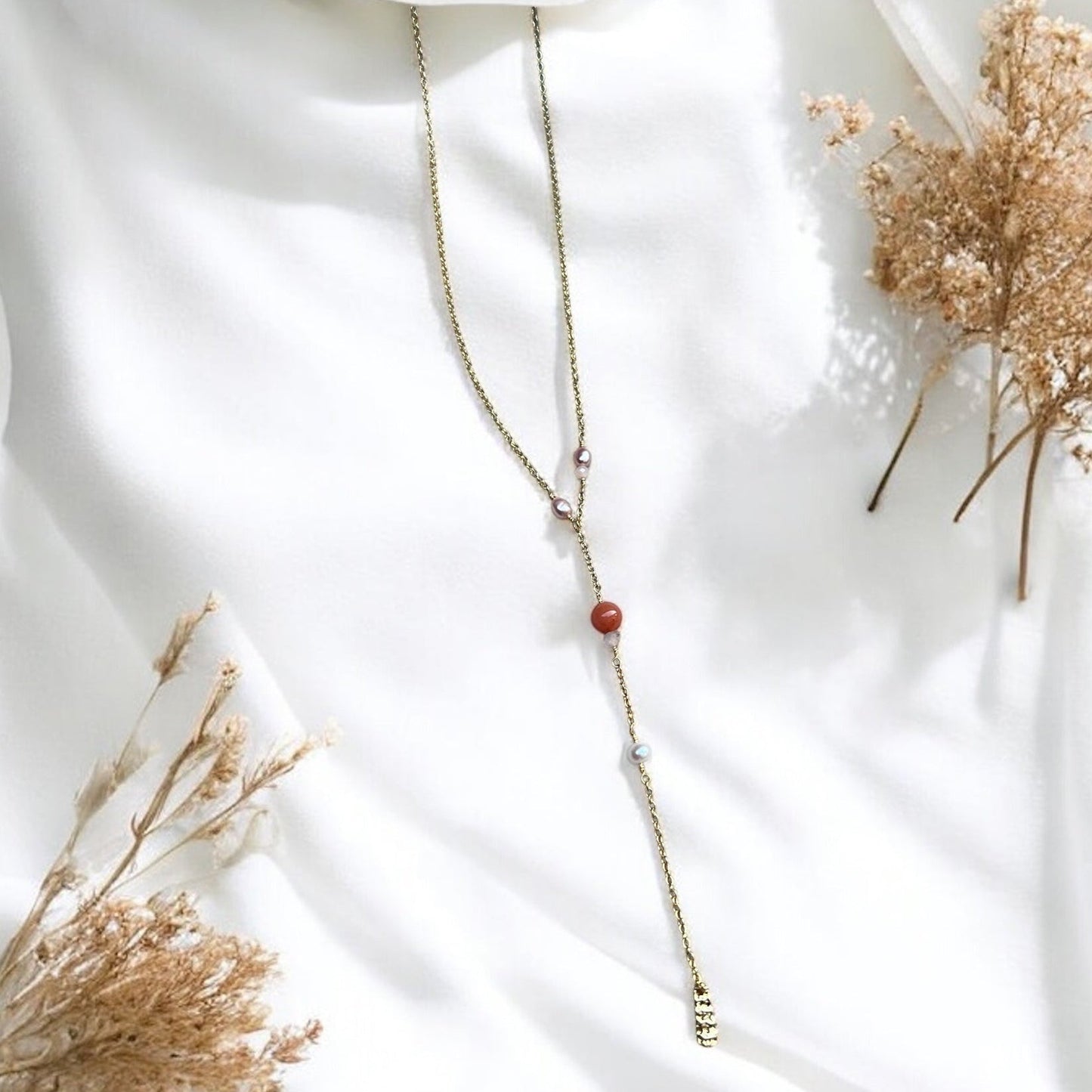 Ida y-halskæde, forgyldt