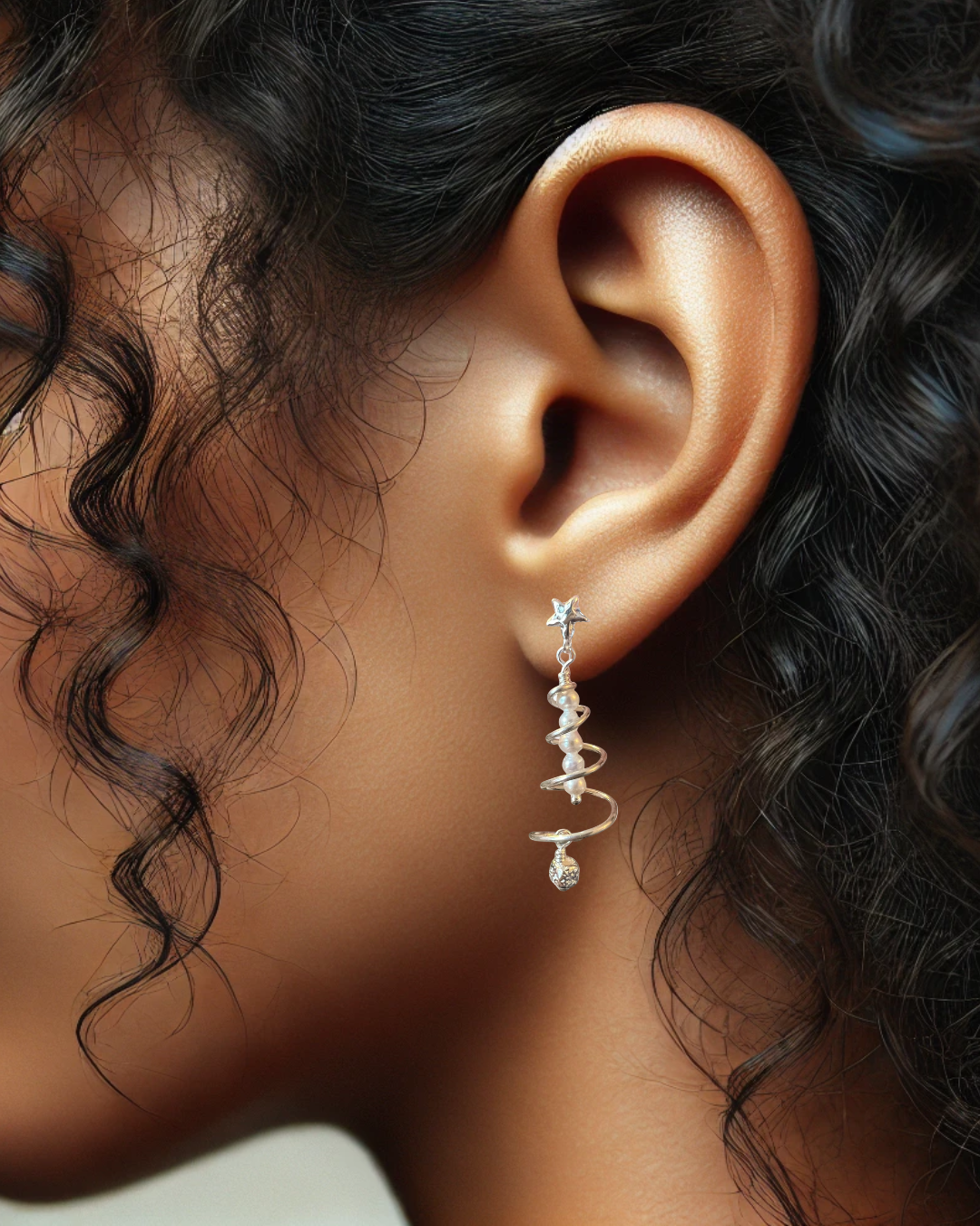 Juletræs-øreringe, sølv