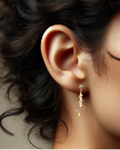 Juletræs-øreringe, forgyldt