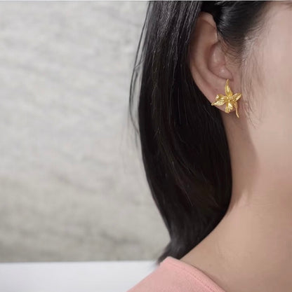 Iris ørestikker, forgyldt