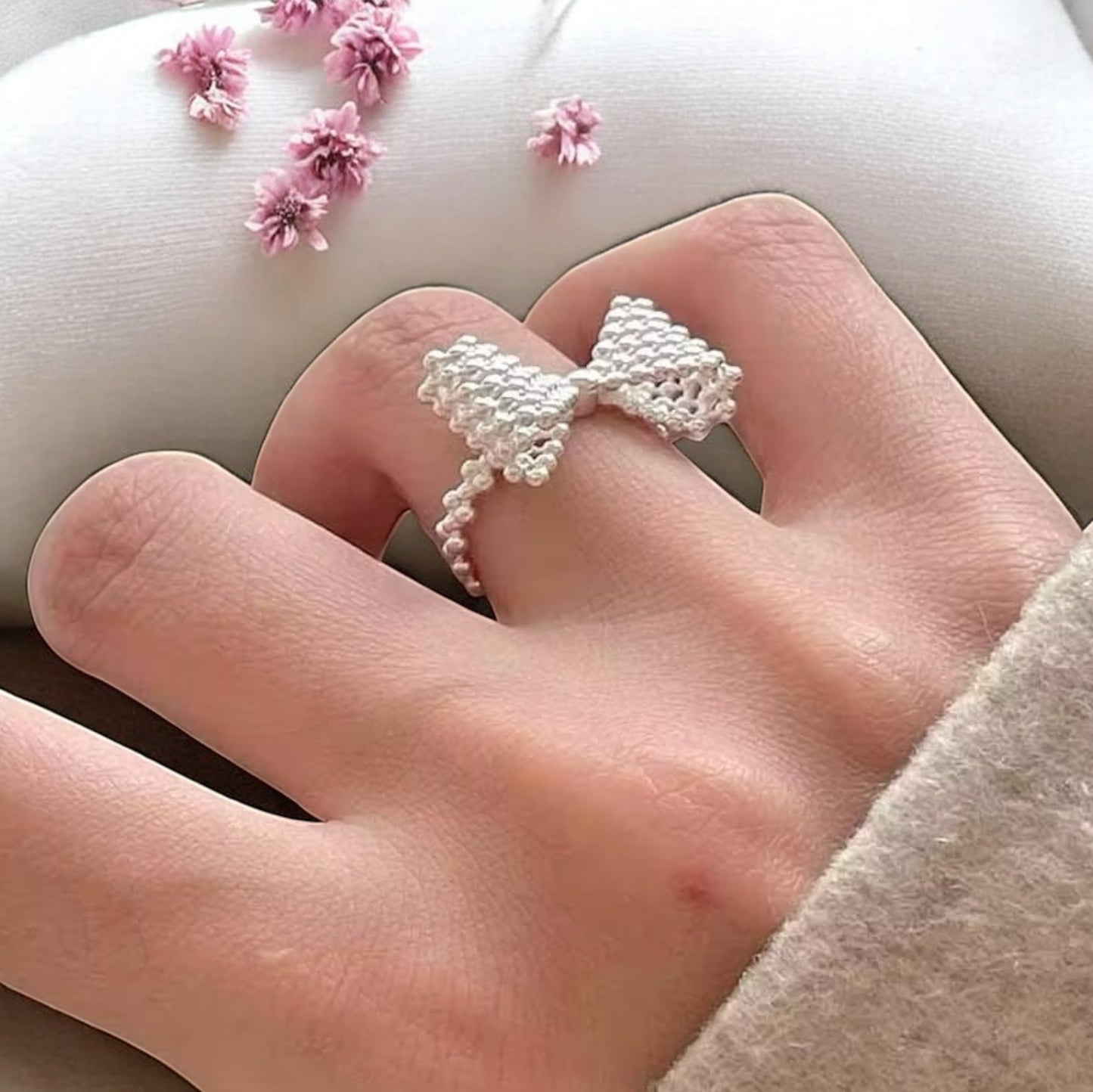 Ava sløjfe-ring, sølv