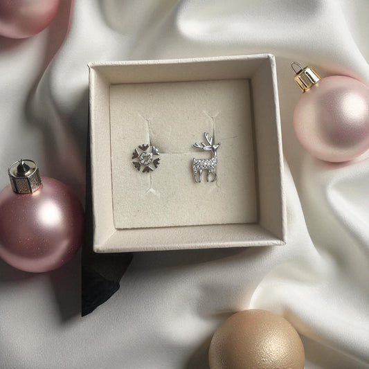 Rensdyr og snefnug ørestikker, sølv