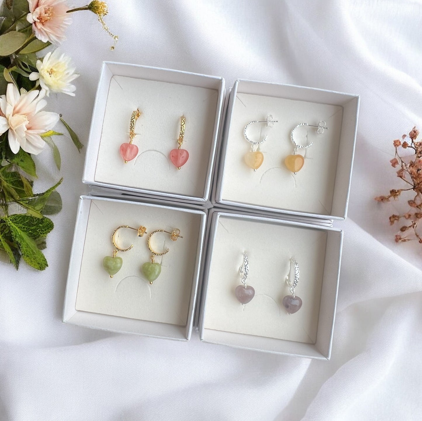 Amora øreringe, forgyldt