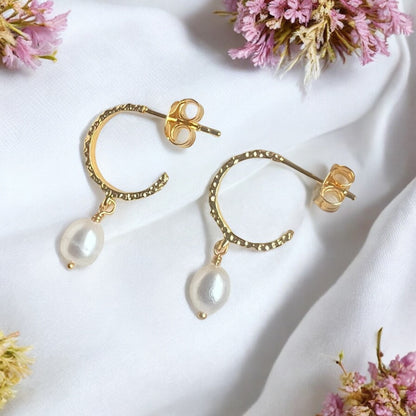 Bine øreringe, forgyldt