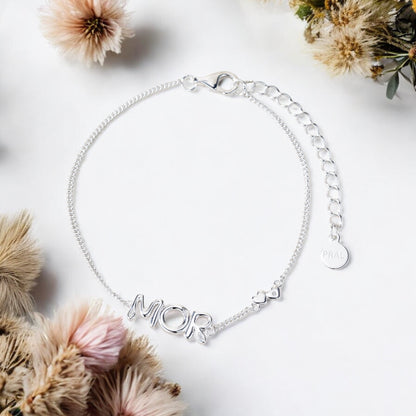 MOR-sæt: armbånd+halskæde, sølv