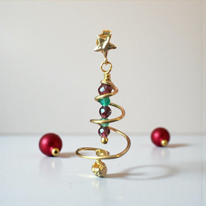 Juletræs-øreringe, forgyldt