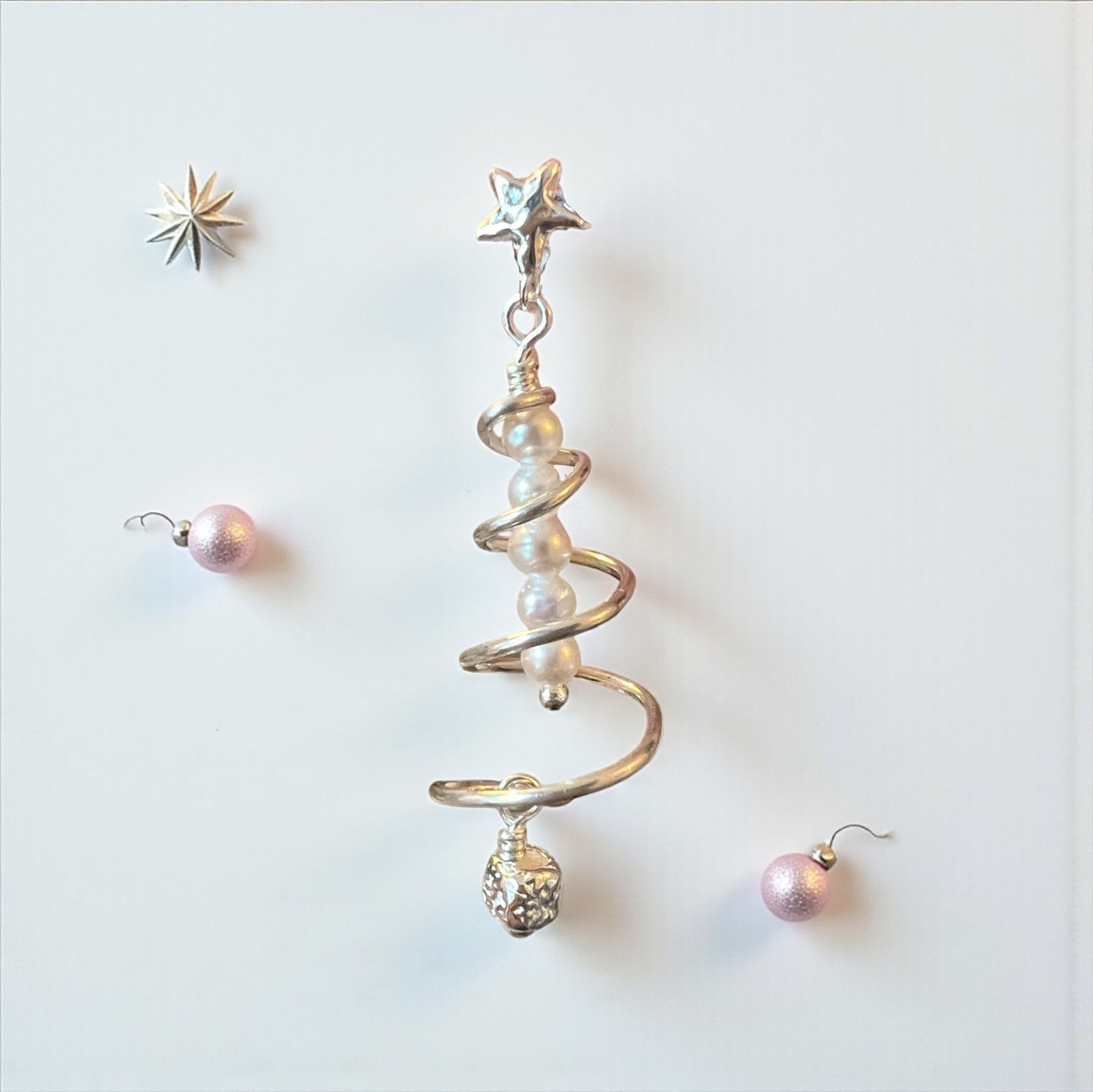 Juletræs-øreringe, sølv