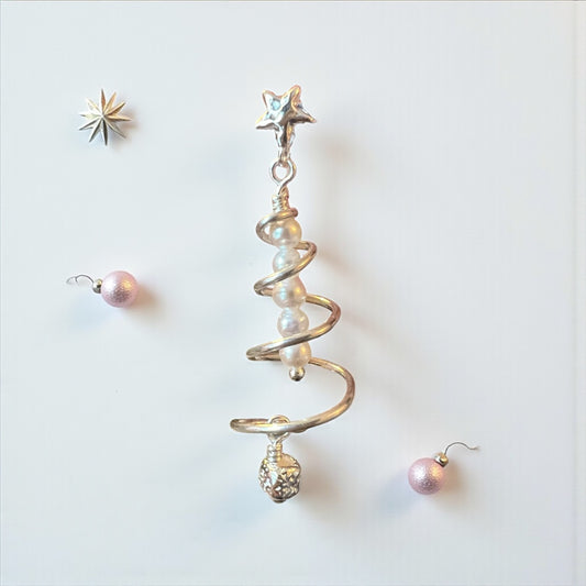 Juletræs-øreringe, sølv