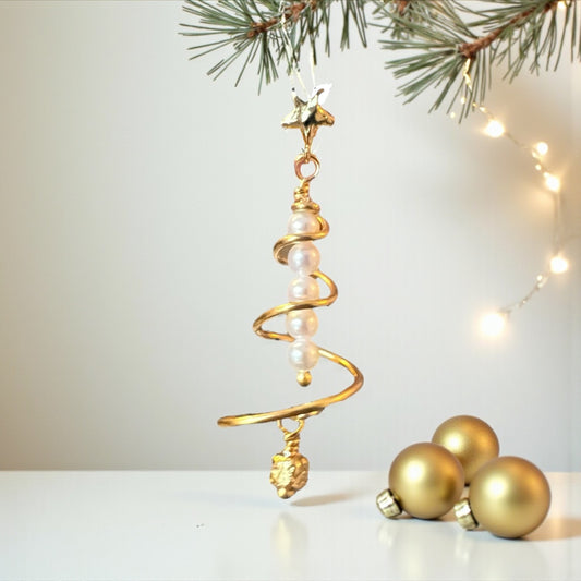 Juletræs-øreringe, forgyldt