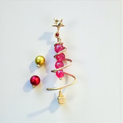 Juletræs-øreringe, forgyldt